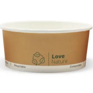 Kartongist salatikarp 1300 ml kraft värvuses — bowl karp restoranidele