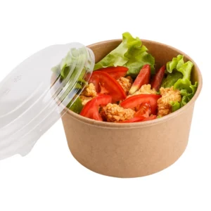 Kartongist salatikarp kaanega 1120 ml salatiga — take-away lahendus restoranidele