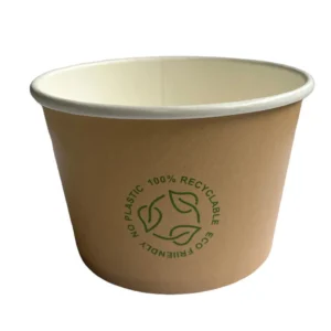 Paberist supikonteiner kaanega 500 ml kraft värvuses — take-away lahendus