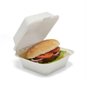 Suhkruroost burgerikarp 15×15 cm burgeriga — komposteeritav alternatiiv plastile